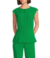 Preston & York Pamela Crepe Round Neckline Cap Sleeve Vest