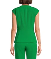 Preston & York Pamela Crepe Round Neckline Cap Sleeve Vest