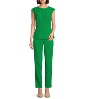 Preston & York Pamela Crepe Round Neckline Cap Sleeve Vest