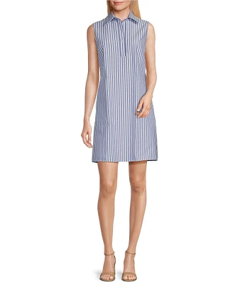 Preston & York Placket Button Sleeveless Collar Jenna Dress