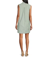 Preston & York Placket Button Sleeveless Collar Jenna Dress