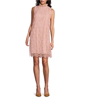 Preston & York Rita Lace Mock Neckline Tie Back Dress