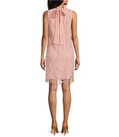 Preston & York Rita Lace Mock Neckline Tie Back Dress
