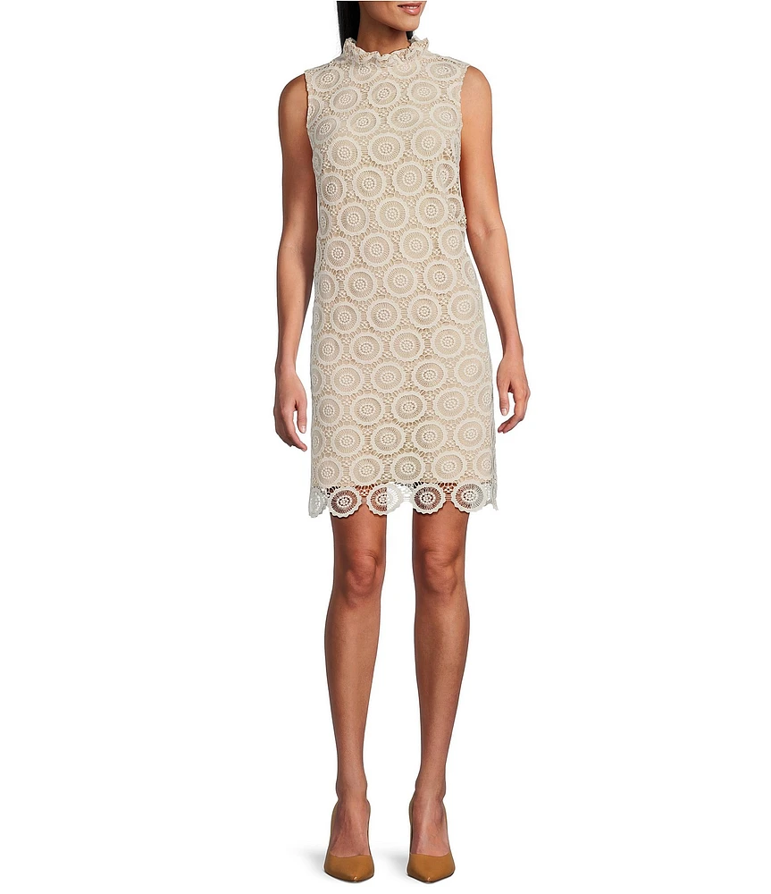 Preston & York Rita Lace Mock Neckline Tie Back Dress