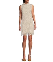 Preston & York Rita Lace Mock Neckline Tie Back Dress