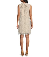 Preston & York Rita Lace Mock Neckline Tie Back Dress