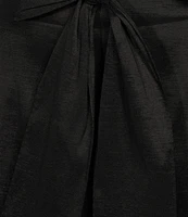 Preston & York Serafina Taffeta Bow Waist High Rise A-Line Flounce Midi Skirt