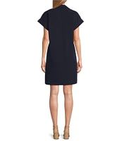 Preston & York Sheath Collar Short Sleeve Carson Dress
