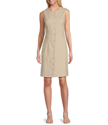 Preston & York Sherri Knee Length Sleeveless Linen Dress