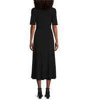 Preston & York Sydney V-Neck Short Sleeve Tie Waist Dress