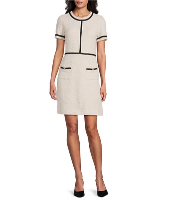 Preston & York Tara Knit Tweed Short Sleeve Sheath Dress