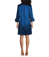 Preston & York Thea 3/4 Sleeve Taffeta Shift Dress