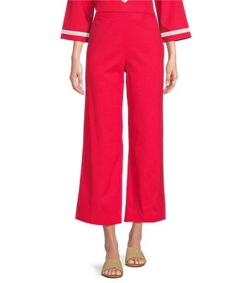 Preston & York Thea Flat Front Crop Linen Pants