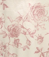 Preston & York Thea Rose Print Taffeta 3/4 Sleeve Point Collar Dress
