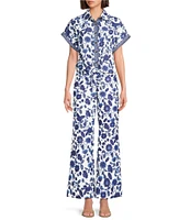 Preston & York Turner Stretch Twill Floral Straight Leg Ankle Coordinating Pants