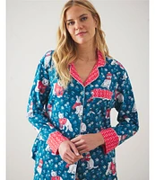 Printfresh Bundled Up Long Sleeve Notch Collar Flannel Holiday Pajama Set