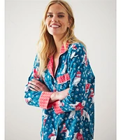 Printfresh Bundled Up Long Sleeve Notch Collar Flannel Holiday Pajama Set