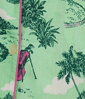 Printfresh Golf Toile Organic Cotton Short Sleeve Notch Collar Woven Shorty Pajama Set