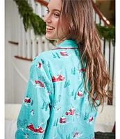 Printfresh Winter Wonderland Long Sleeve Notch Collar Flannel Holiday Pajama Set