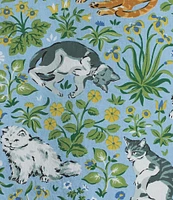 Printfresh Woven Organic Cotton Poplin Must Love Cats Short Sleeve Notch Collar Cropped Pajama Set