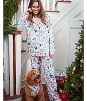 Printfresh Woven Nutcracker Dreams Long Sleeve Notch Collar Woven Holiday Pajama Set