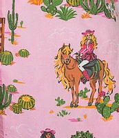 Printfresh x Barbie Western Barbie Print Organic Cotton Short Sleeve Notch Collar Woven Shorty Pajama Set