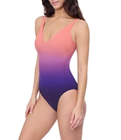 Profile By Gottex Blend V-Neck Open Back Tummy Control One Piece Swimsuit