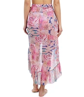 Profile By Gottex Karma High Low Ruffle Wrap Swim Cover-Up Skirt