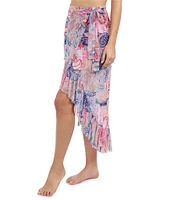 Profile By Gottex Karma High Low Ruffle Wrap Swim Cover-Up Skirt