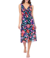 Profile By Gottex Marguerite V-Neck Midi Wrap Dress Swim Cover-Up Dress