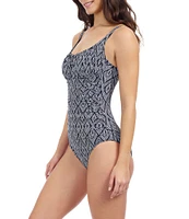 Profile By Gottex Plume Scoop Neck Tummy Control Shirred One Piece Swimsuit