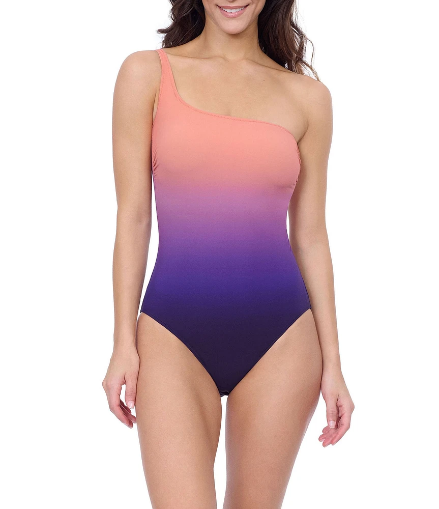 Profile By Gottex Splendor Ombre One Shoulder Tummy Control One Piece Swimsuit