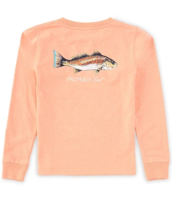 Properly Tied Big Boys 8-16 Long Sleeve Redfish Graphic T-Shirt