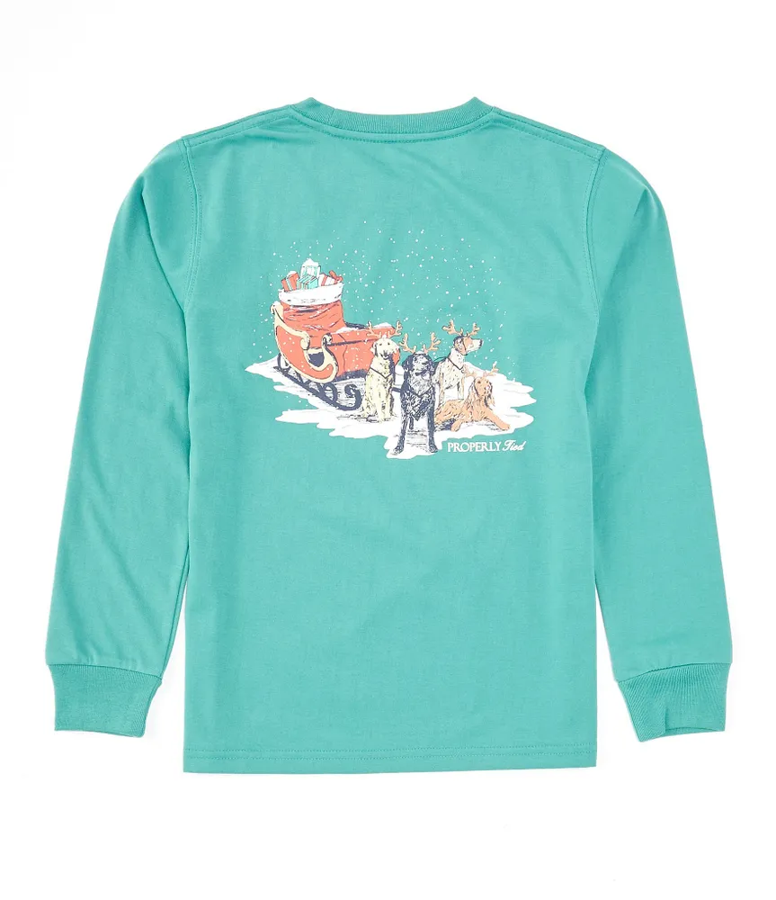 Properly Tied Big Boys 8-16 Long Sleeve Sleigh Dogs T-Shirt