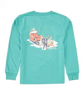 Properly Tied Big Boys 8-16 Long Sleeve Sleigh Dogs T-Shirt