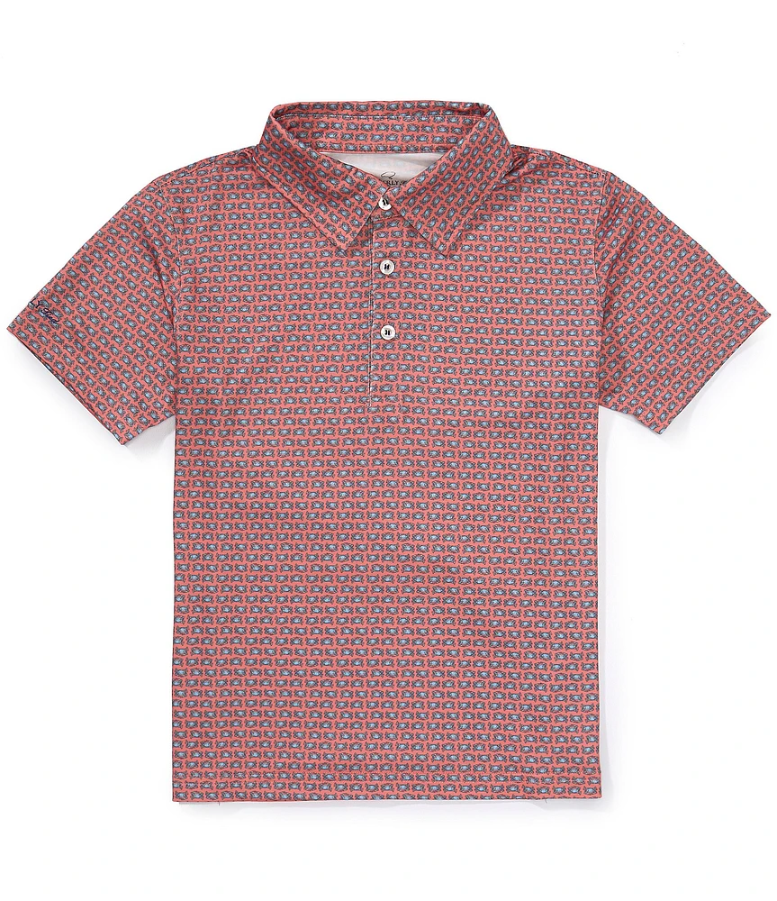 Properly Tied Big Boys 8-20 Blue Crab Inlet Polo Shirt