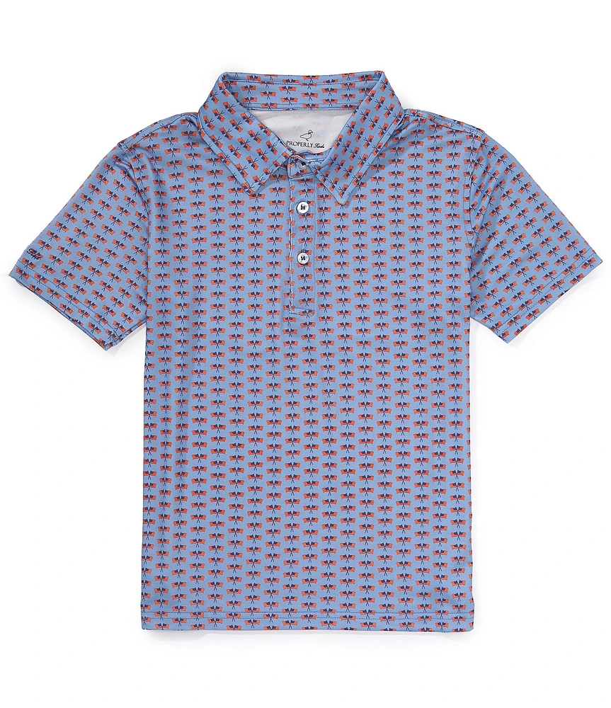 Properly Tied Big Boys 8-20 Freedom Flag Inlet Polo Shirt