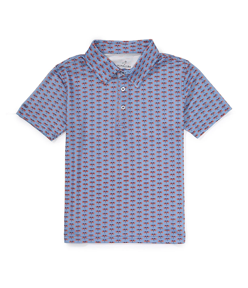 Properly Tied Little Boys 2T-7 Freedom Flag Inlet Polo