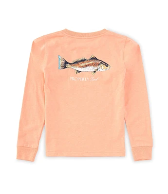 Properly Tied Little Boys 2T-7 Long Sleeve Redfish Graphic T-Shirt