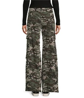 Prosperity Denim Camouflage Printed High Rise Straight Leg Jeans