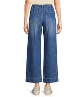 Prosperity Denim High Rise Patch Pocket Straight Leg Cropped Jeans