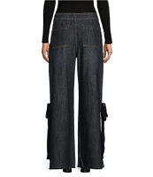 Prosperity Denim High Rise Bow Side Wide Leg Trouser Jeans