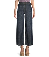 Prosperity Denim High Rise Wide Leg Raw Hem Trouser Jeans