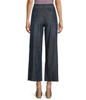 Prosperity Denim High Rise Wide Leg Raw Hem Trouser Jeans