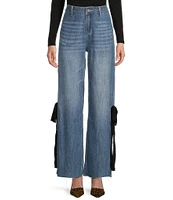 Prosperity Denim High Rise Bow Side Wide Leg Trouser Jeans