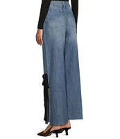 Prosperity Denim High Rise Bow Side Wide Leg Trouser Jeans