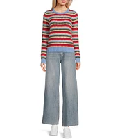 Prosperity Light Denim High Rise Wide Leg Raw Hem Trouser Jeans