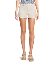 Prosperity Denim Mid Rise Crocheted Detail Denim Shorts