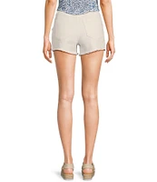 Prosperity Denim Mid Rise Crocheted Detail Denim Shorts