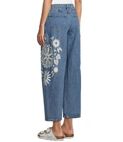 Prosperity Denim Mid Rise Embroidered Barrel Jeans